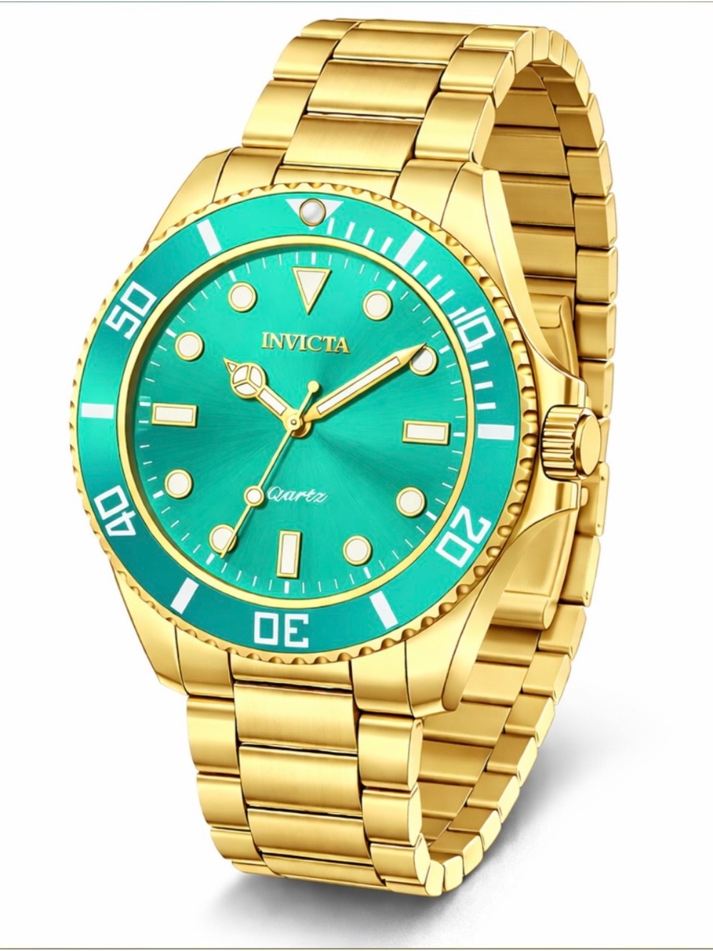 Invicta Diver Meridian Men's Watch - 42mm, Gold & Black Dial